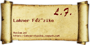Lakner Füzike névjegykártya
